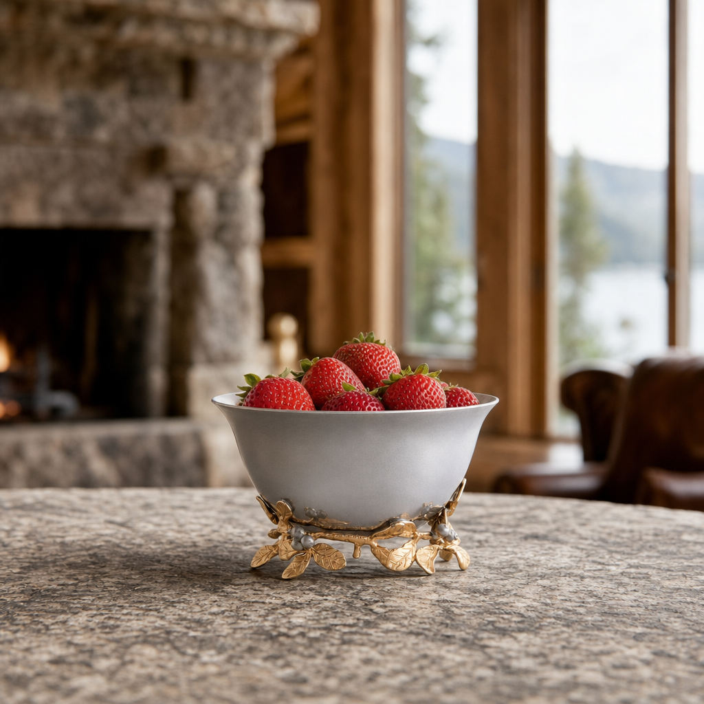 Winter Berry Pewter Bowl 1
