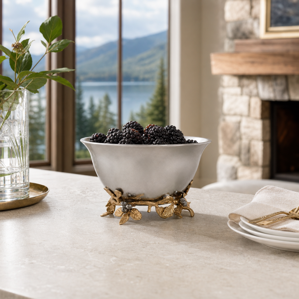 Winter Berry Pewter Bowl 7