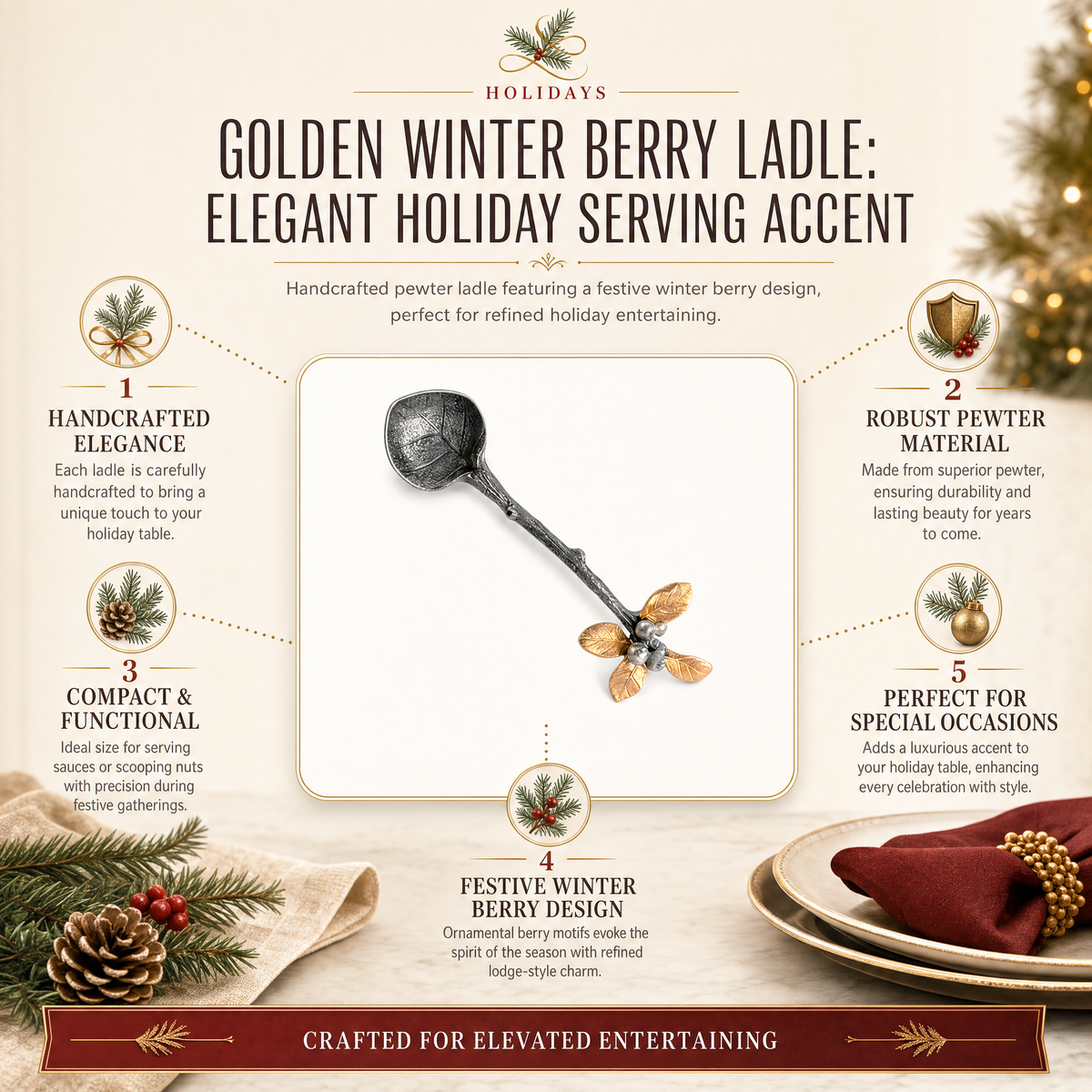 Golden Winter Berry Ladle 7