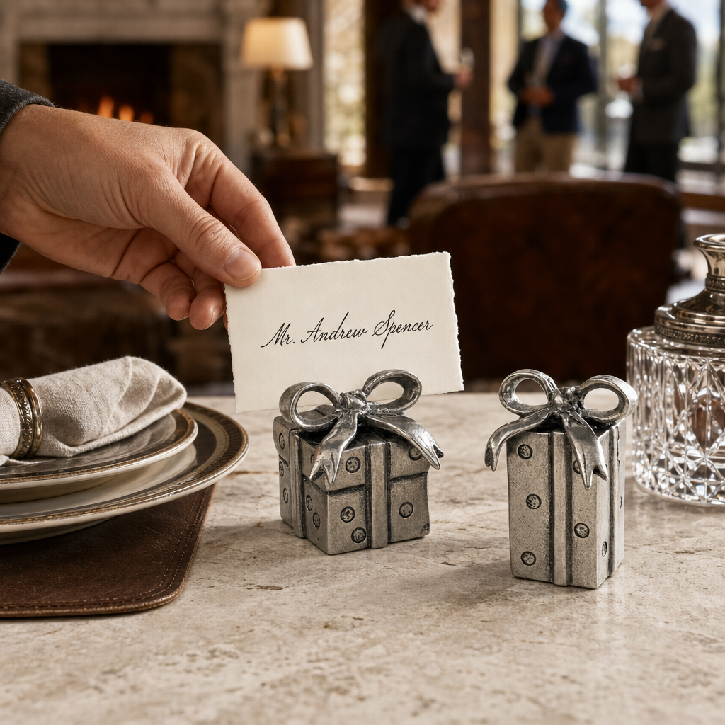 Christmas Package Placecard Holder Pair 6