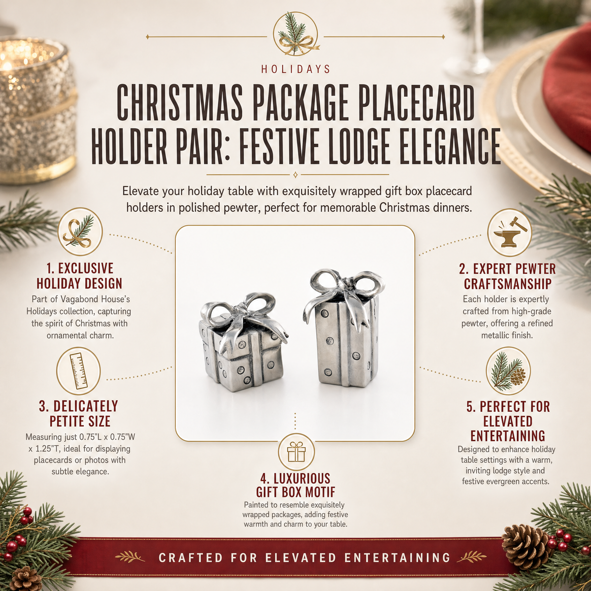 Christmas Package Placecard Holder Pair 1