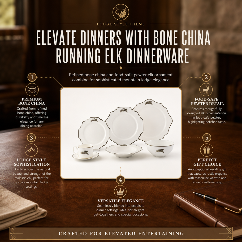 Bone China Running Elk Dinnerware 1
