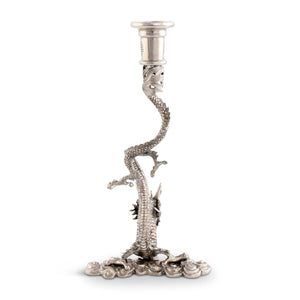 Vagabond House Eastern Intrigue Dragon Pewter Candlestick