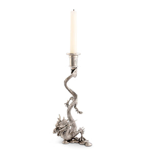 Vagabond House Eastern Intrigue Dragon Pewter Candlestick