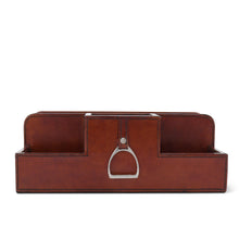 Vagabond House Equestrian Premium Genuine Leather Stirrup Desk Organizer for Office