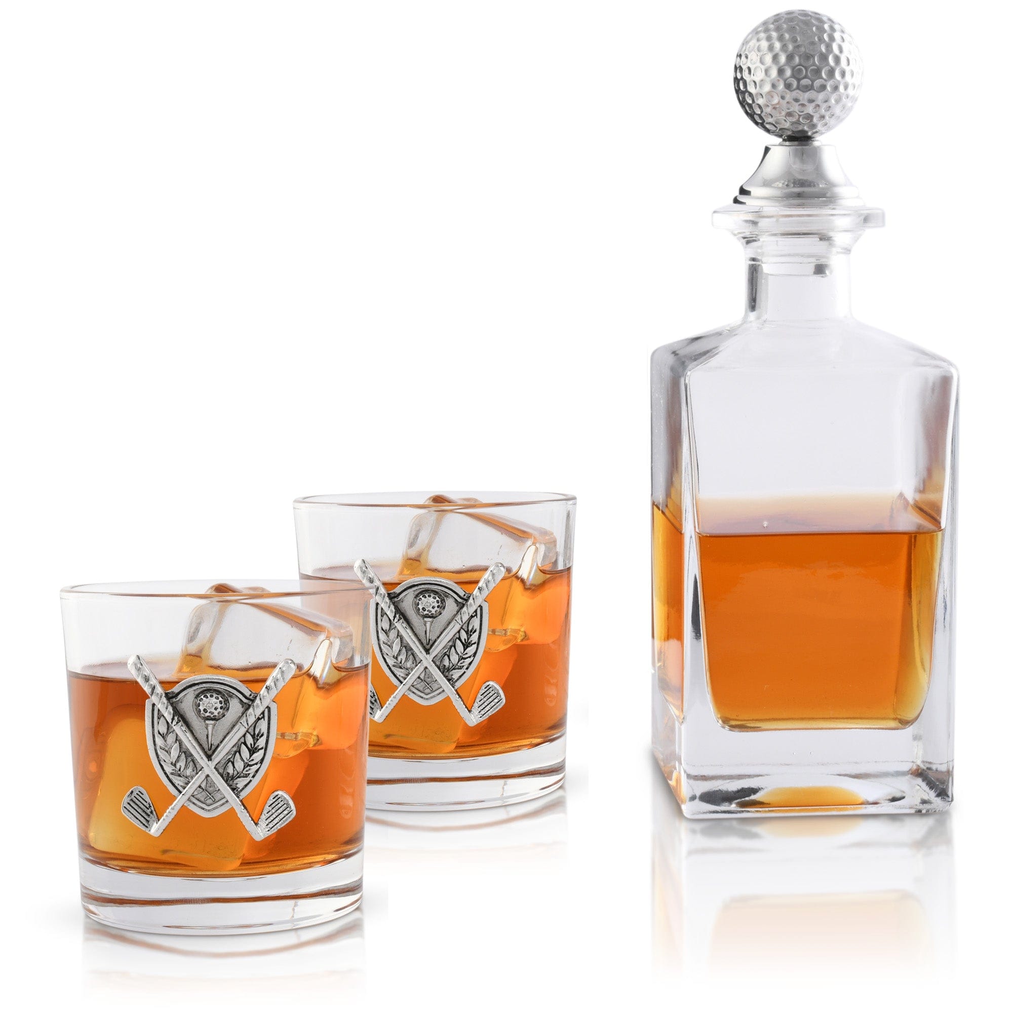 Vagabond House Golf Golf Decanter Set with Pair Glasses