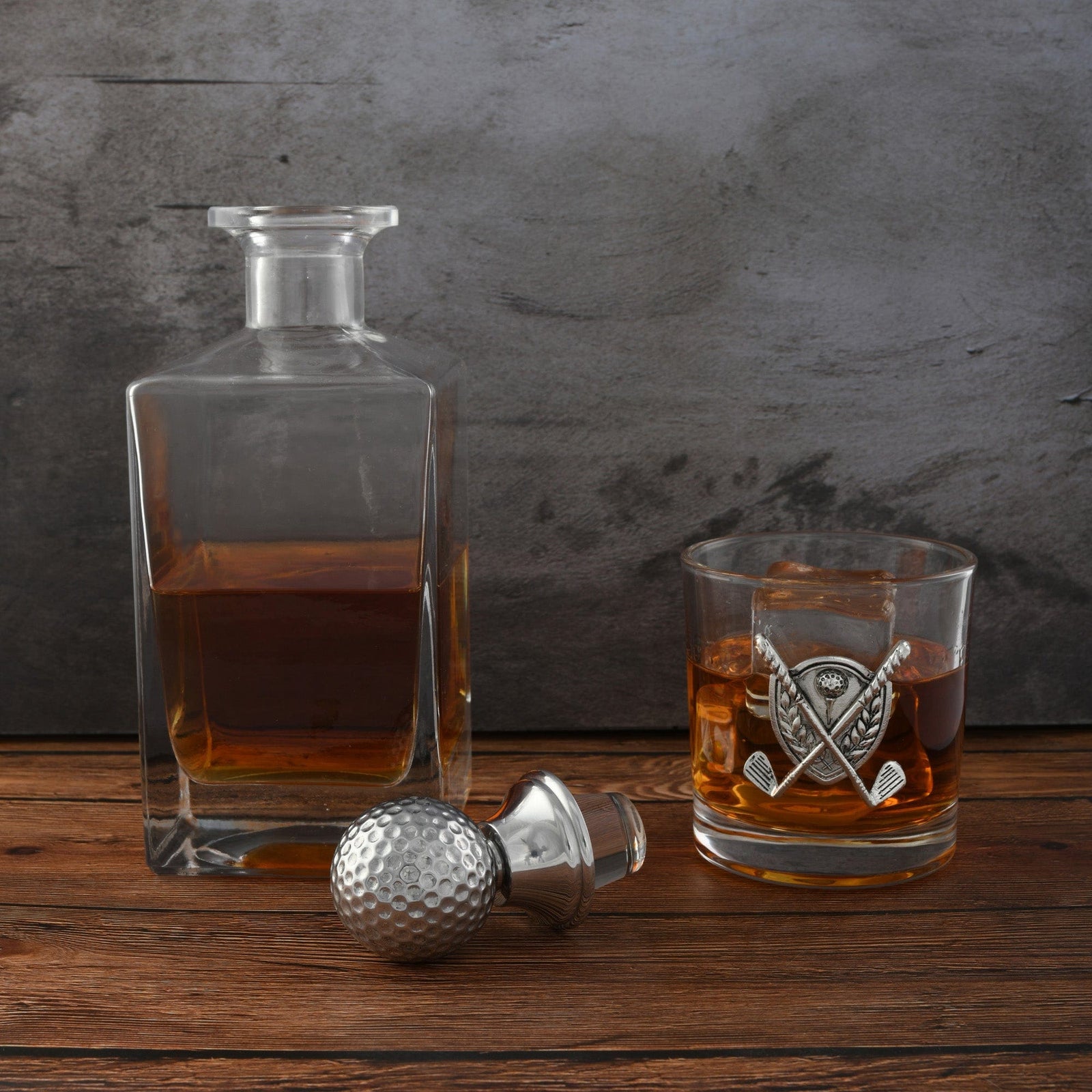 Vagabond House Golf Golf Decanter Set with Pair Glasses