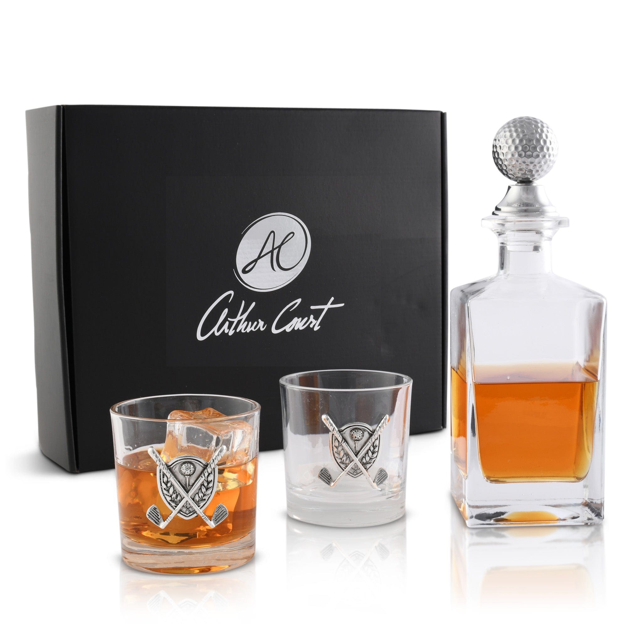 Vagabond House Golf Golf Decanter Set with Pair Glasses