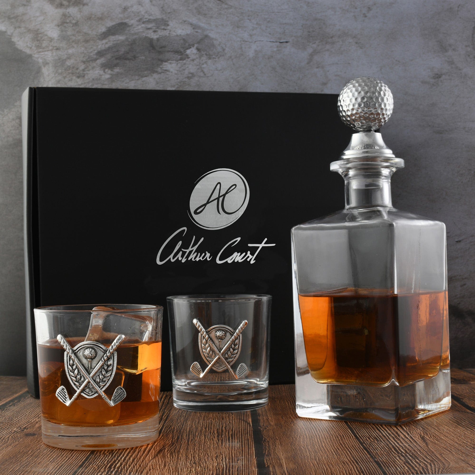 Vagabond House Golf Golf Decanter Set with Pair Glasses