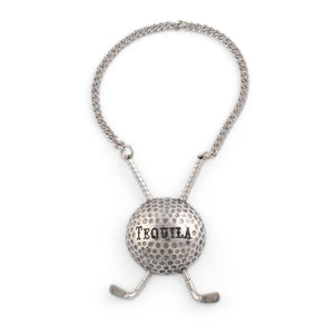 Vagabond House Golf Tequila Pewter Golf Ball Decanter Tags