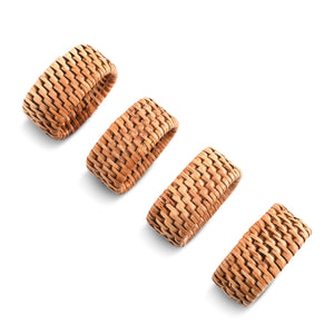 Vagabond House Replacement Hand Woven Rattan Napkin Ring - Set of 4