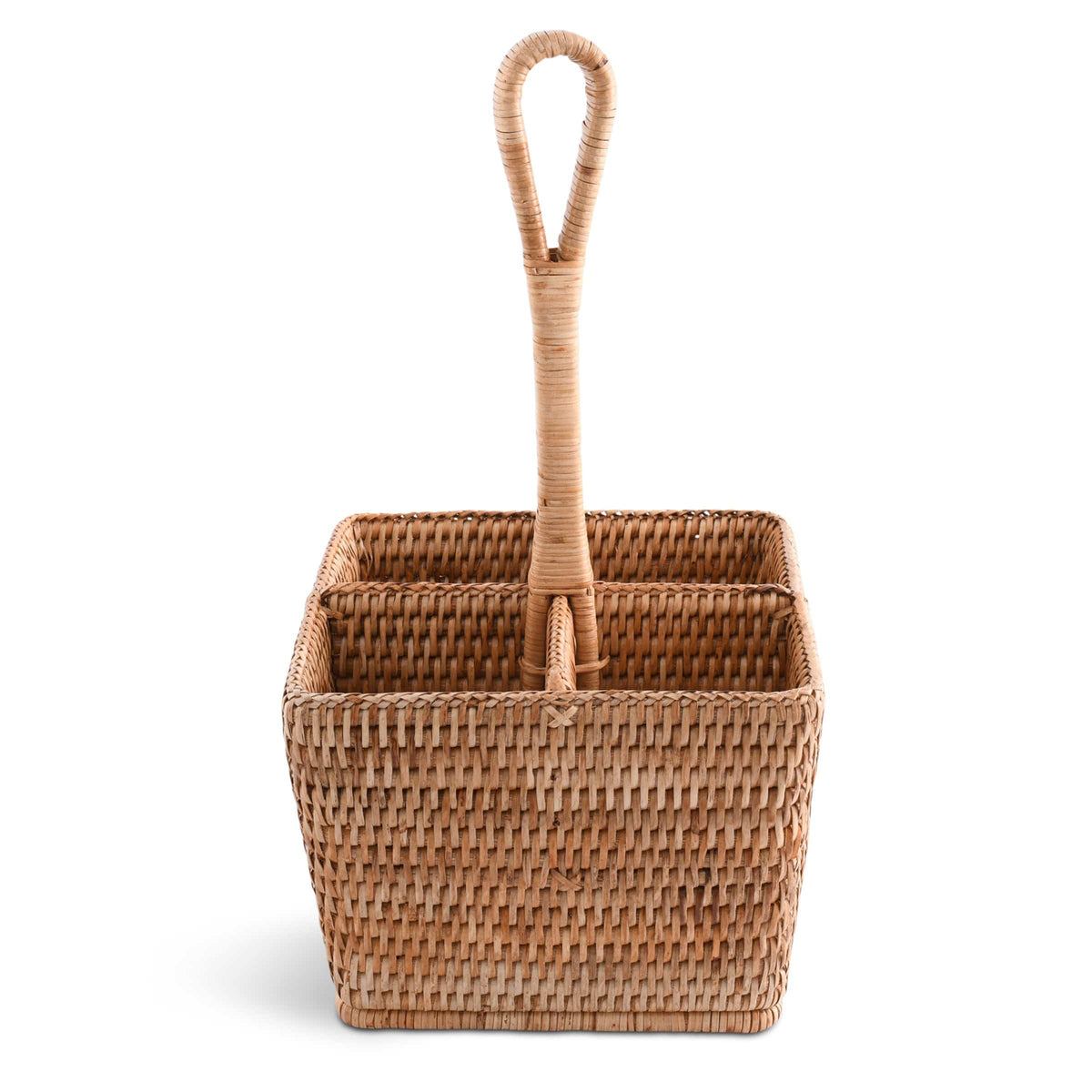 Vagabond House Replacement Hand Woven Rattan Wicker Flatware Caddy