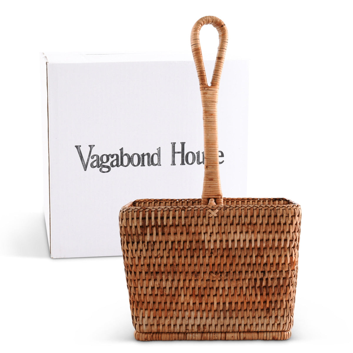 Vagabond House Replacement Hand Woven Rattan Wicker Flatware Caddy