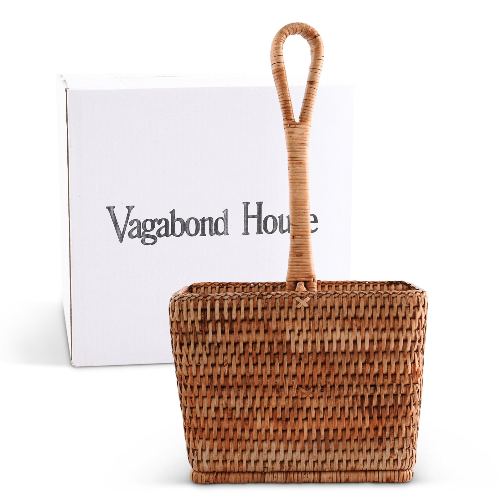 Vagabond House Replacement Hand Woven Rattan Wicker Flatware Caddy