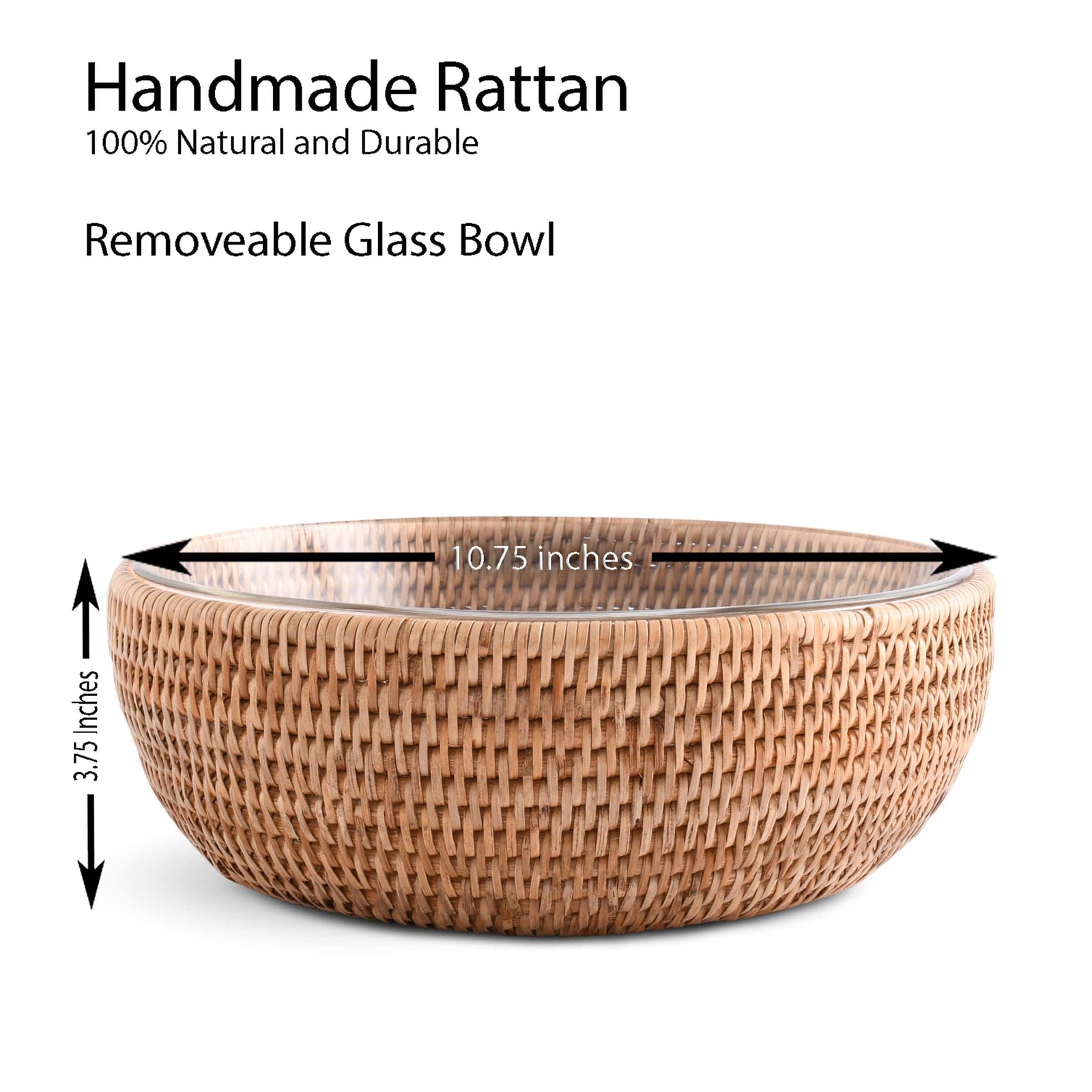 Vagabond House Replacement Hand Woven Serving Bowl Rattan