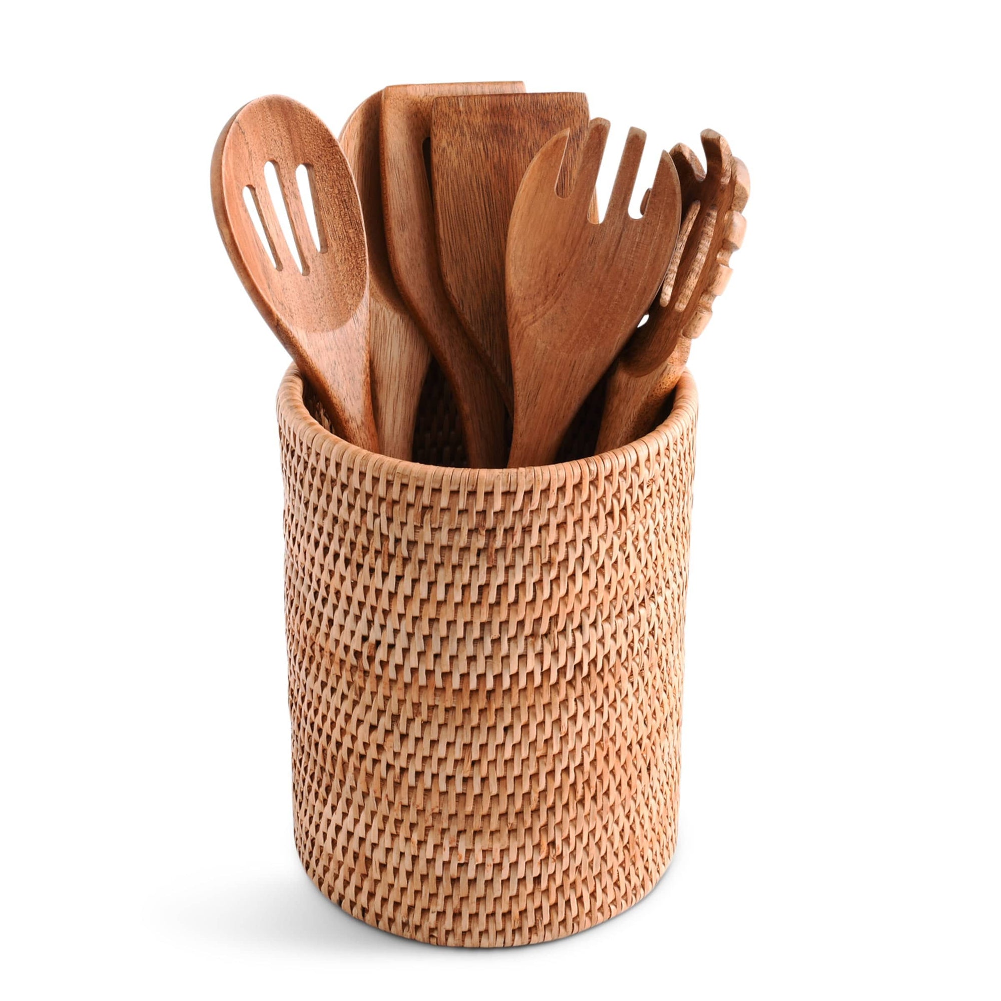 Vagabond House Replacement Hand Woven Wicker Rattan Utensils Holder