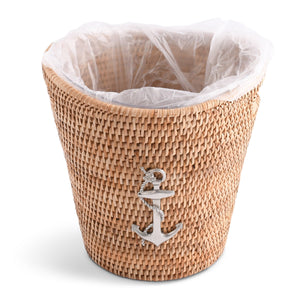 Vagabond House Sea and Shore Anchor Hand Woven Wicker Rattan Champagne / Ice Bucket