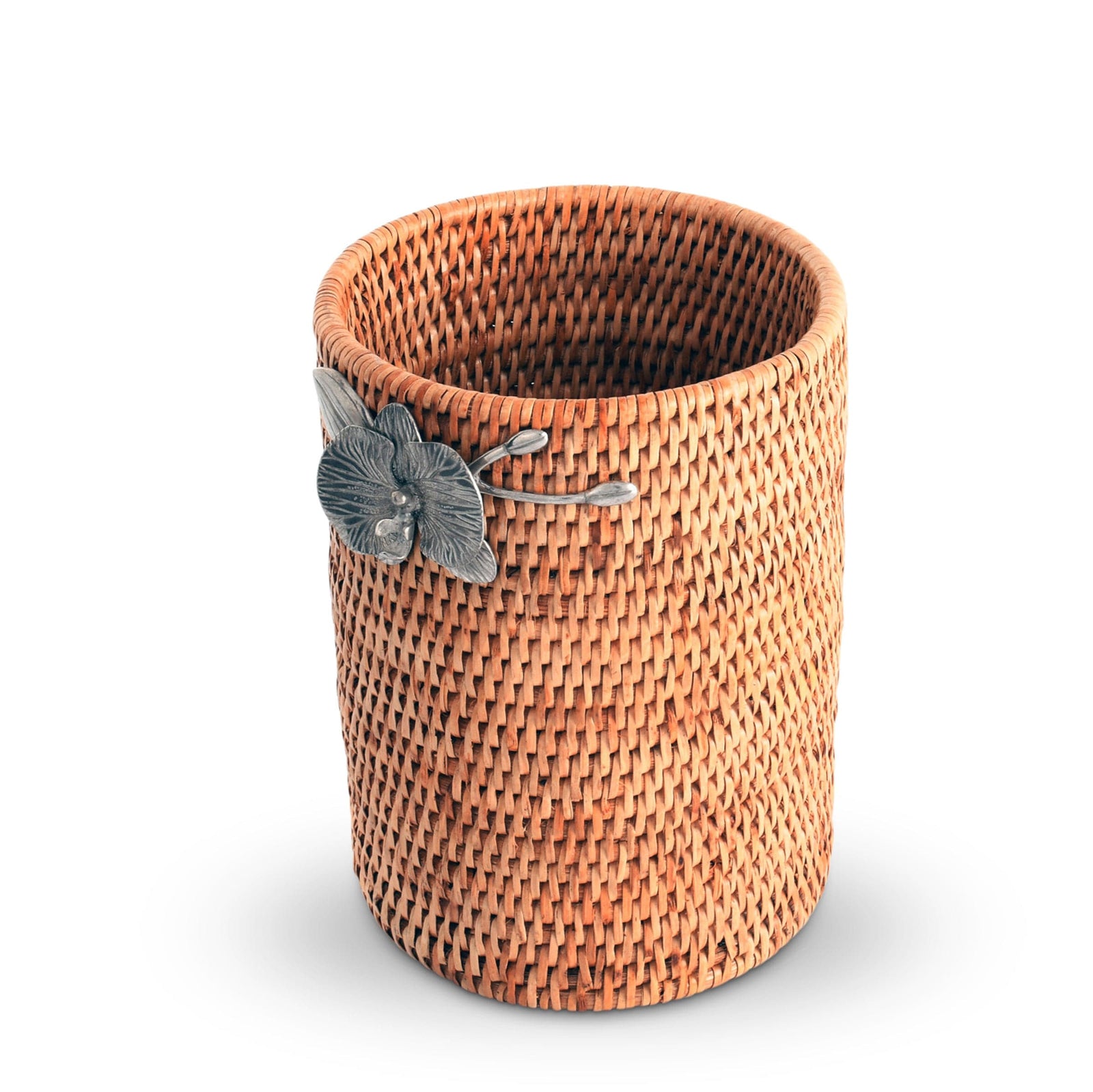 Vagabond House Tropical Tales Orchids Hand Woven Wicker Rattan Utensils Holder