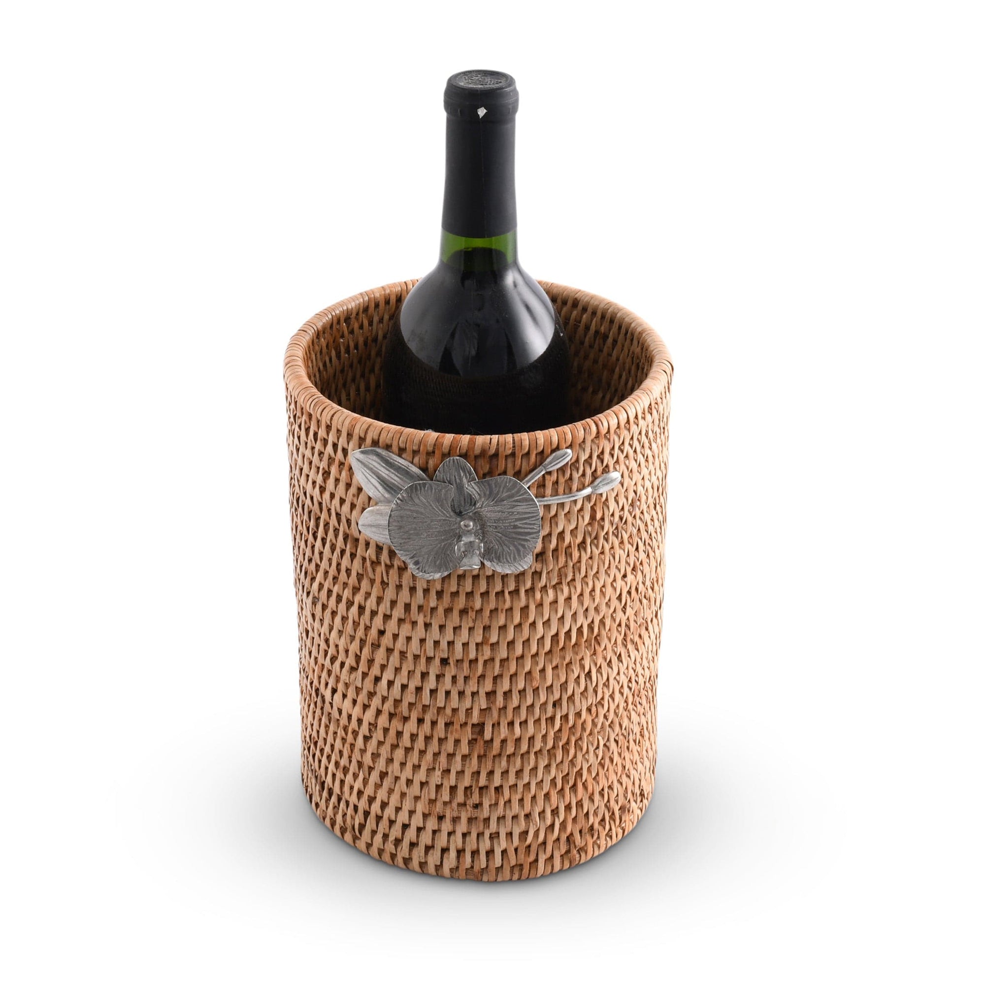 Vagabond House Tropical Tales Orchids Hand Woven Wicker Rattan Utensils Holder