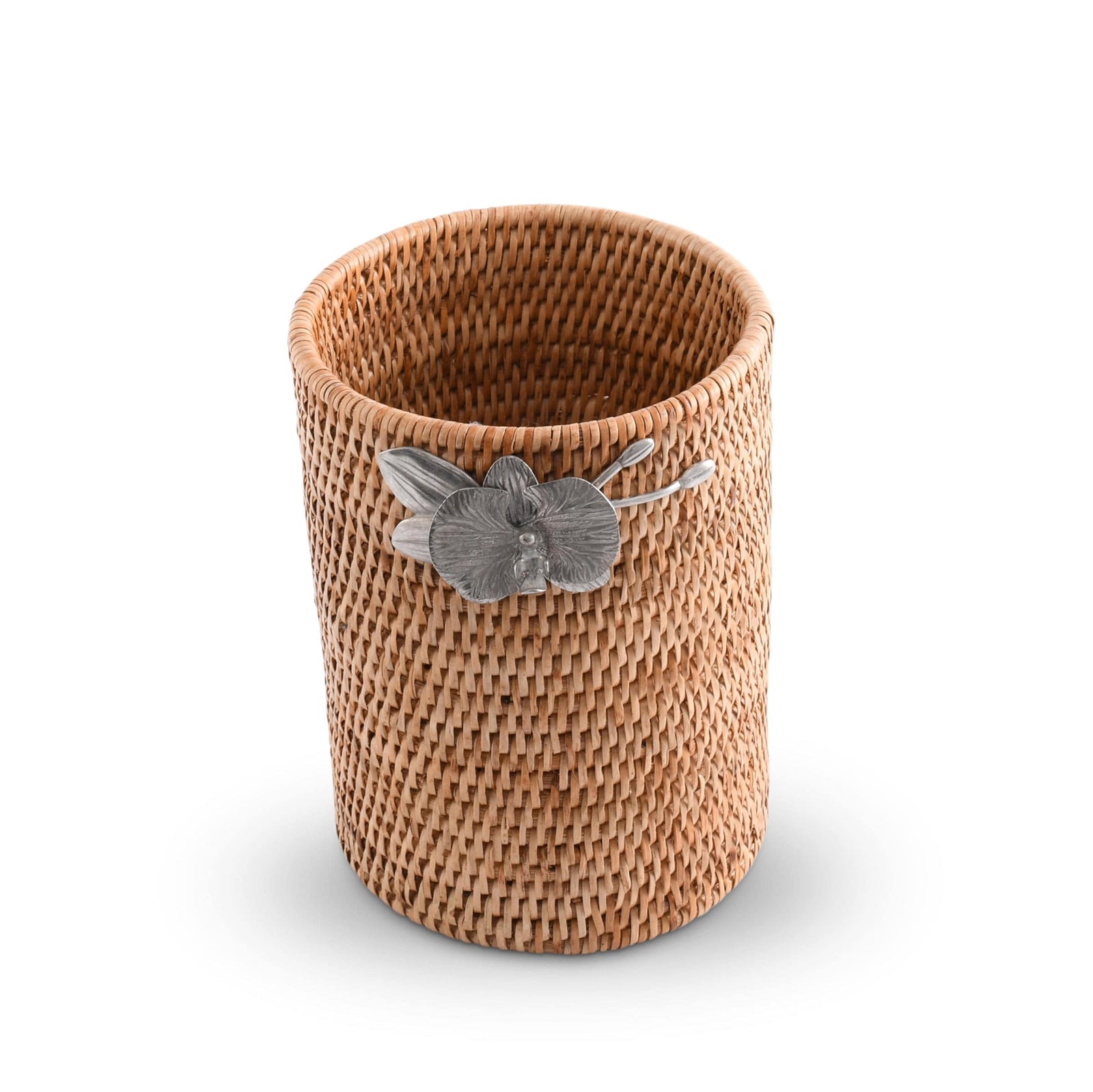 Vagabond House Tropical Tales Orchids Hand Woven Wicker Rattan Utensils Holder