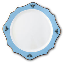 Vagabond House Arche of Bees Bee Bone China Charger Blue with Gold Rim