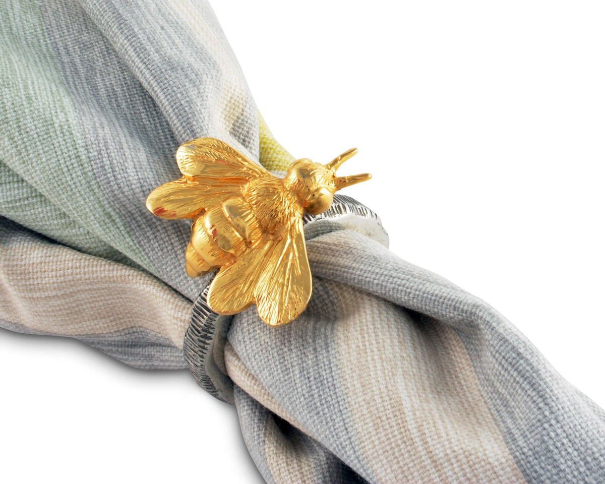 Unique Gift for Mothers Day: Gold Bee Napkin Ring Arche of Bees