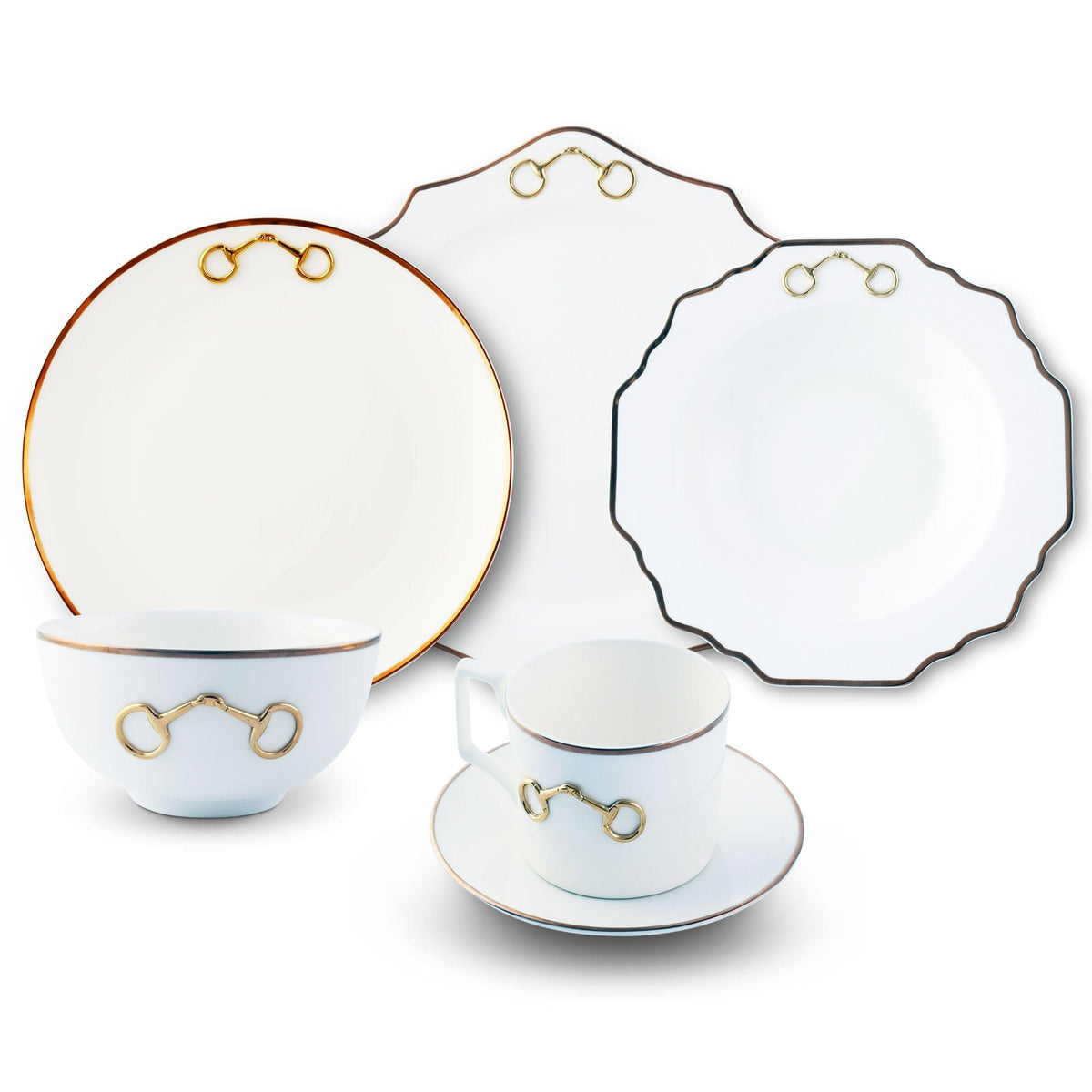 Vagabond House Equestrian Bone China Gold Bit Dinnerware