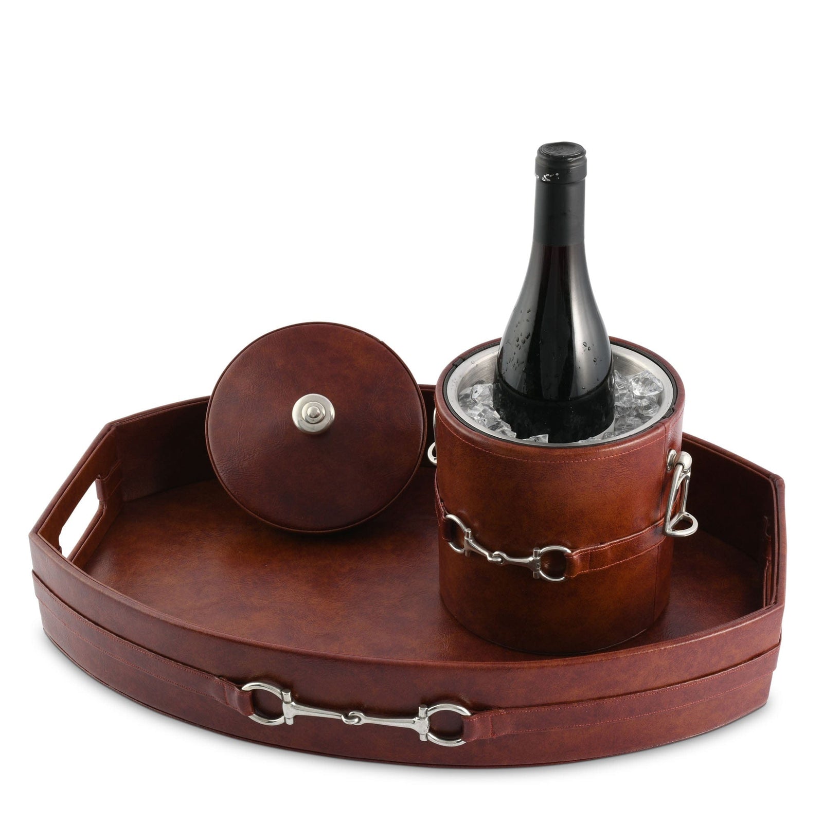 Vagabond House Equestrian Equestrian Horse Bit Leather Ice Bucket