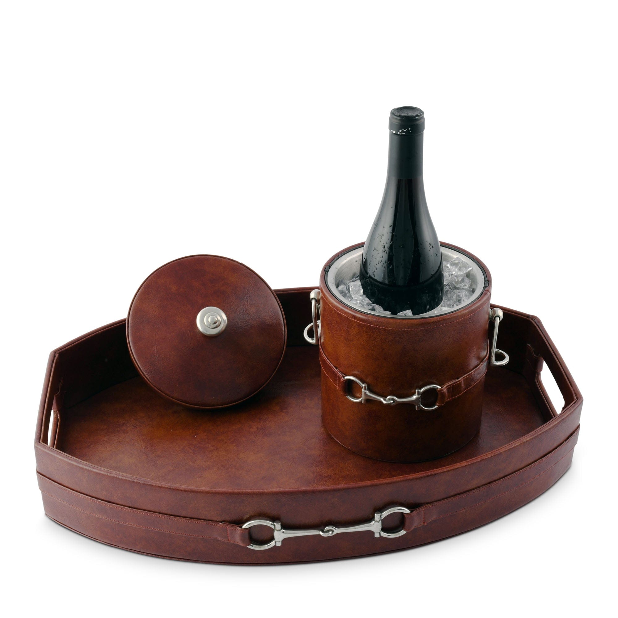 Vagabond House Equestrian Equestrian Horse Bit Leather Tray