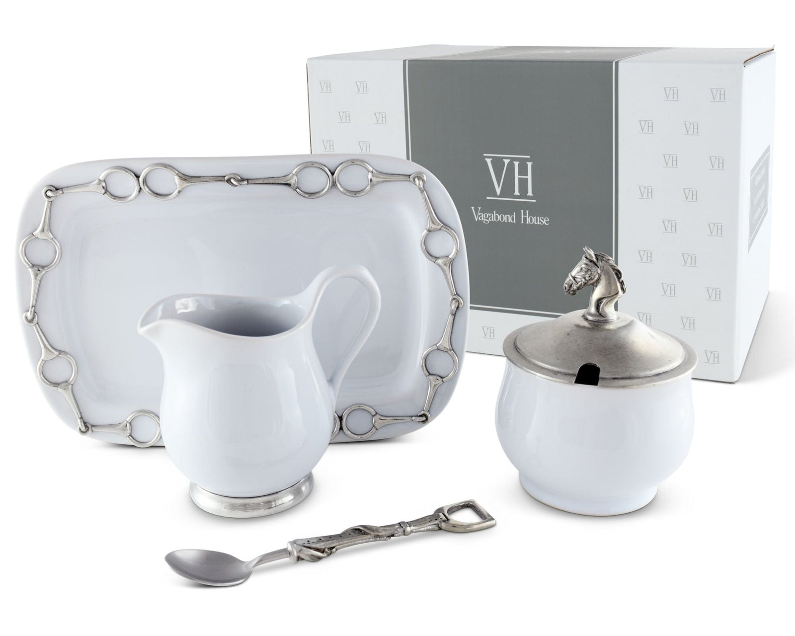 Vagabond House Equestrian Equestrian Sugar and Creamer Set