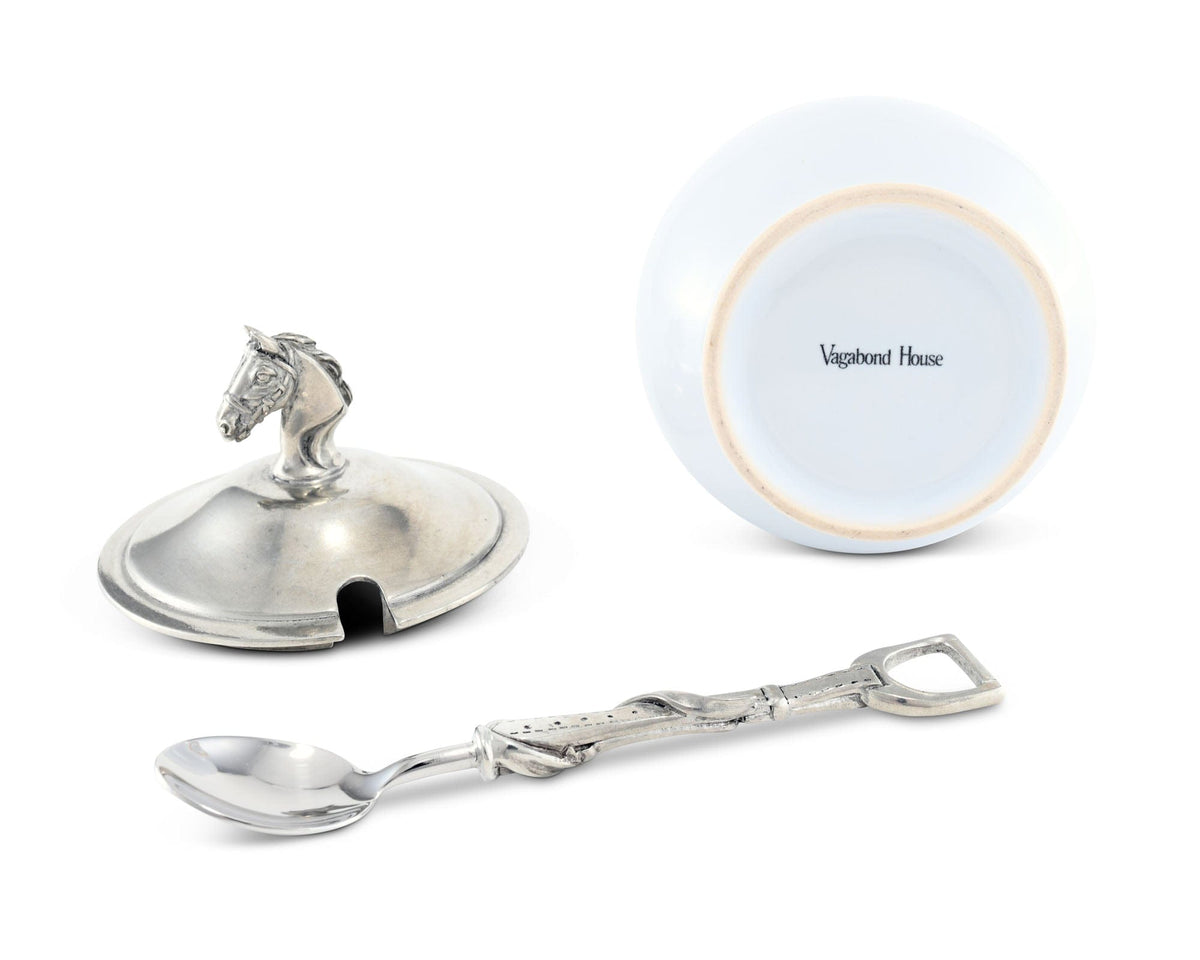 Vagabond House Equestrian Equestrian Sugar Bowl and Spoon