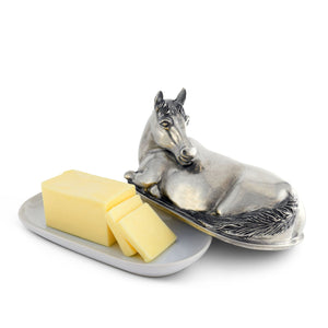 Vagabond House Equestrian Horse Butter Dish