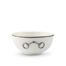 Vagabond House Equestrian Pewter Bit Bone China Round Cereal Bowl Platinum Rim