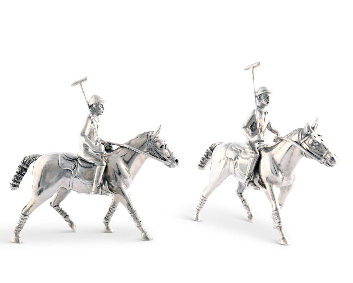 Vagabond House Equestrian Pewter Polo Player Salt &amp; Pepper Set
