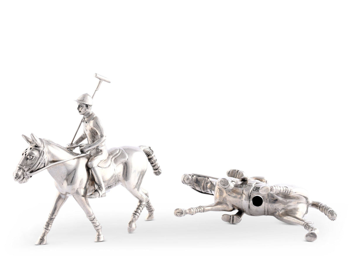 Vagabond House Equestrian Pewter Polo Player Salt &amp; Pepper Set