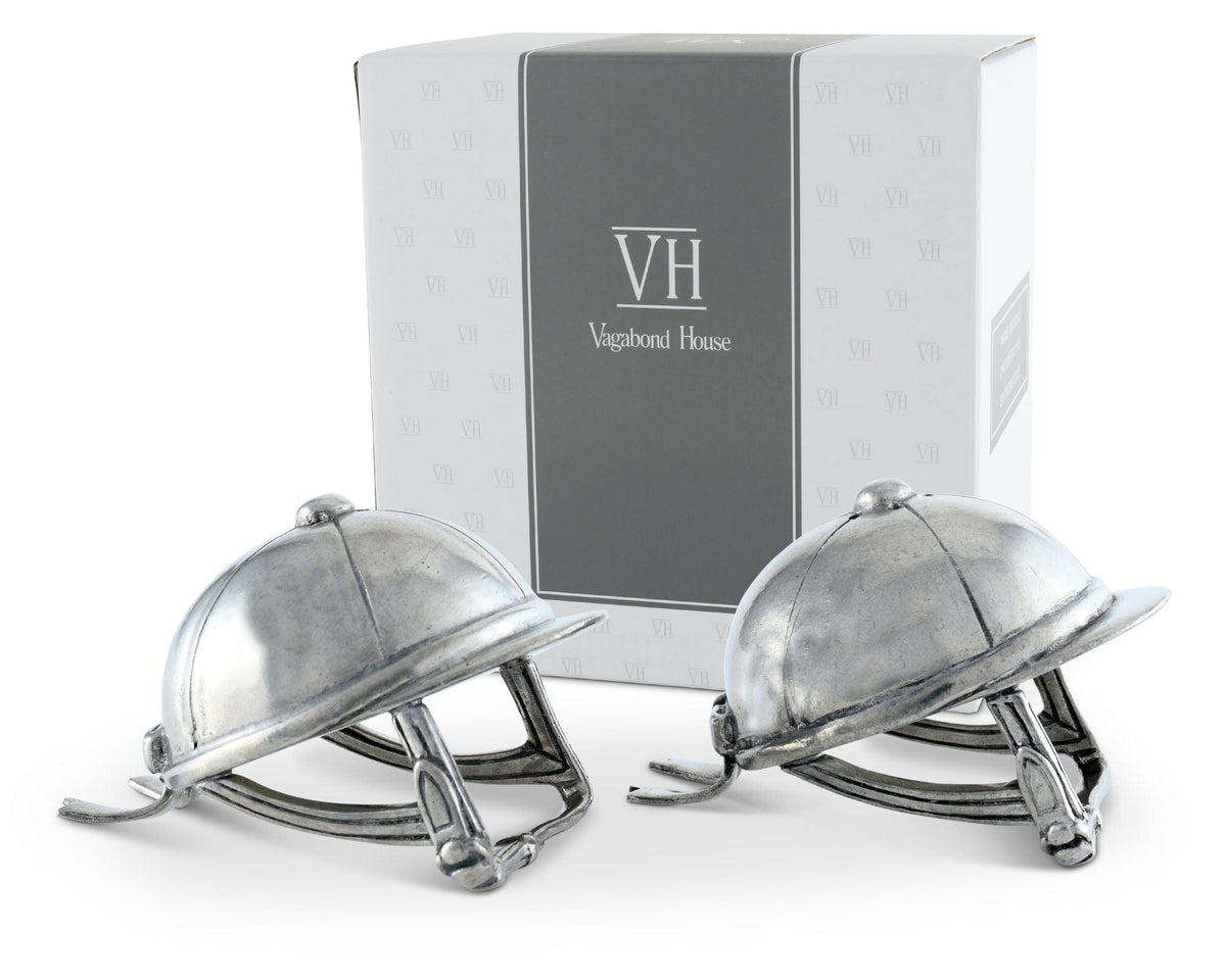Vagabond House Equestrian Riding Hat Salt &amp; Pepper Set