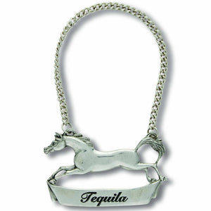 Vagabond House Equestrian Tequila Pewter Galloping Steed Decanter Tags
