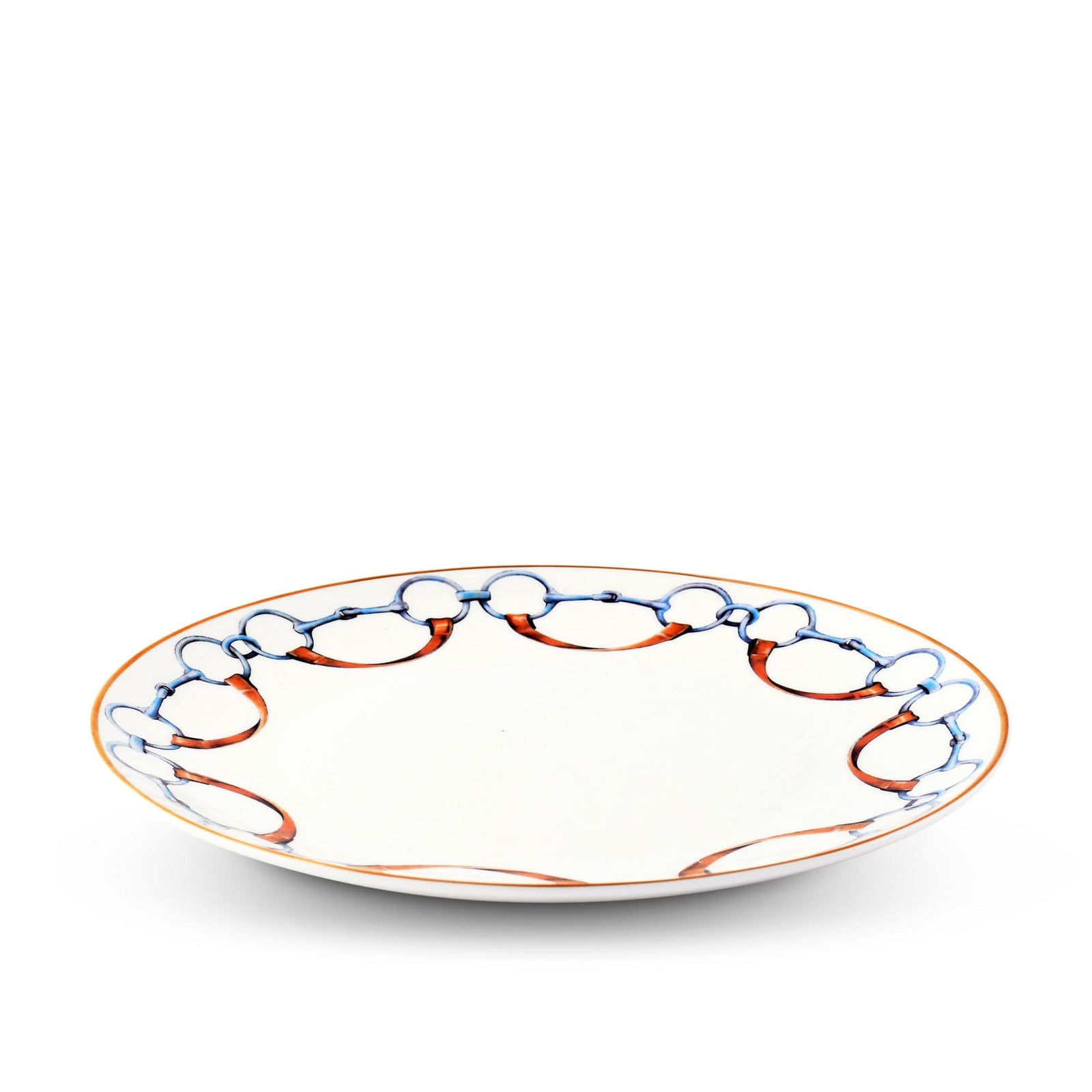 Vagabond House Equestrian Wellington Bit Pattern Bone China Round Dinner Plate