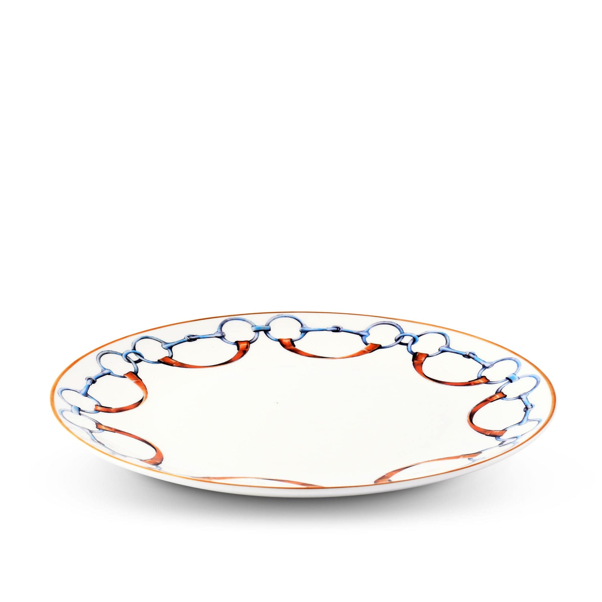 Vagabond House Equestrian Wellington Bit Pattern Bone China Round Dinner Plate