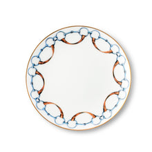 Vagabond House Equestrian Wellington Bit Pattern Bone China Round Salad Plate