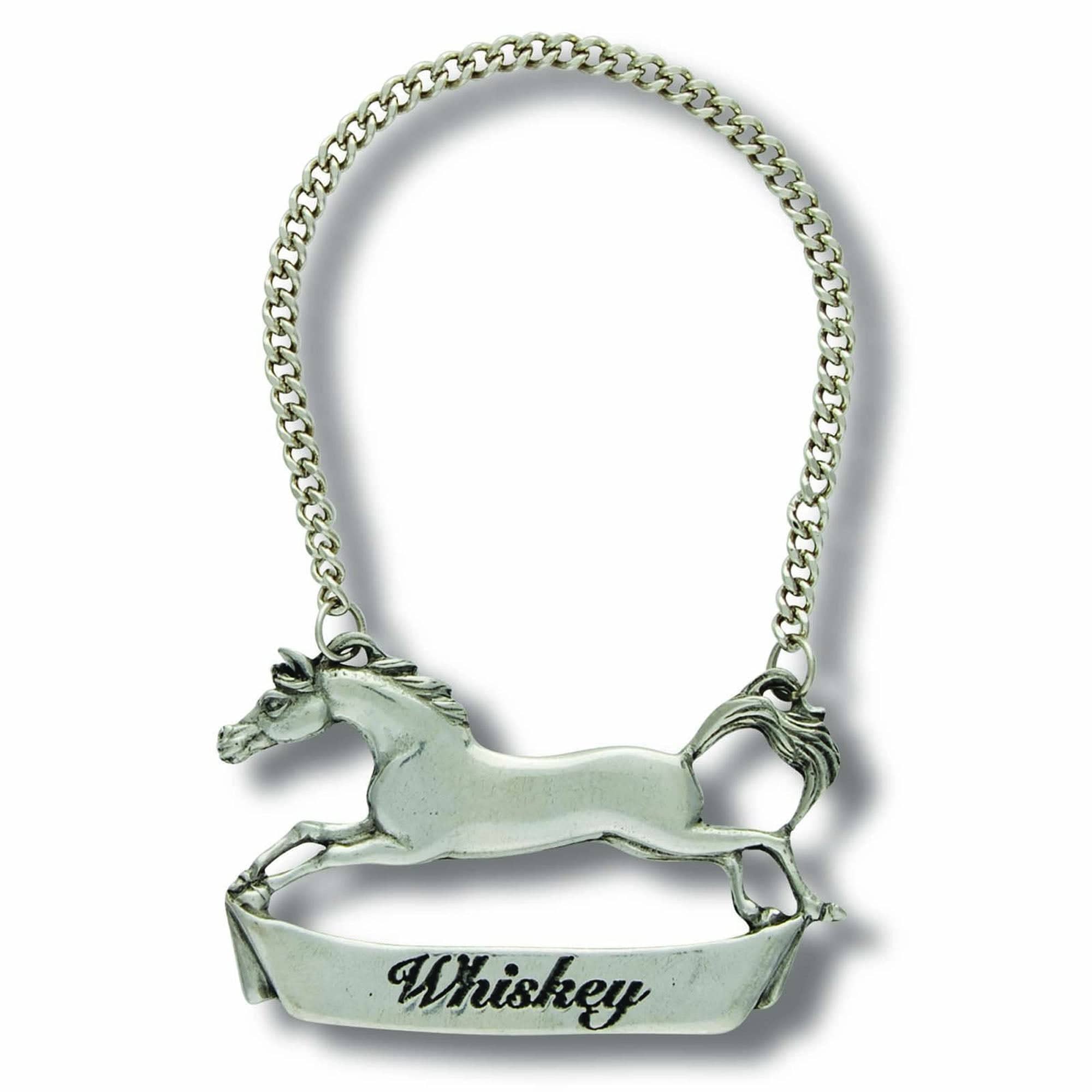 Vagabond House Equestrian Whiskey Pewter Galloping Steed Decanter Tags