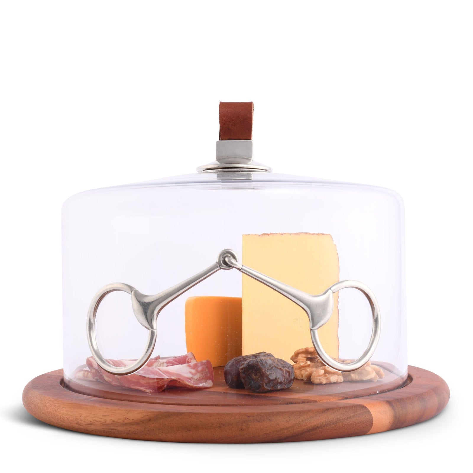 Vagabond House Equestrian Horse Bit Glass Covered Cheese Wood Board