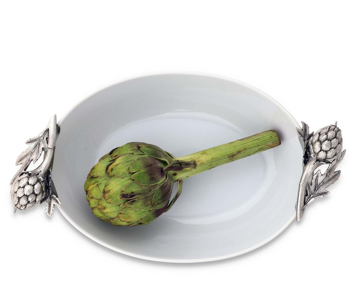 Vagabond House Farmer&#39;s Market Artichoke Stoneware Serving Dish