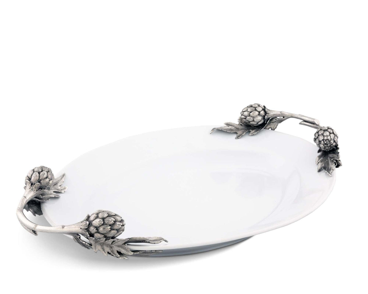 Vagabond House Farmer&#39;s Market Artichoke Stoneware Serving Tray