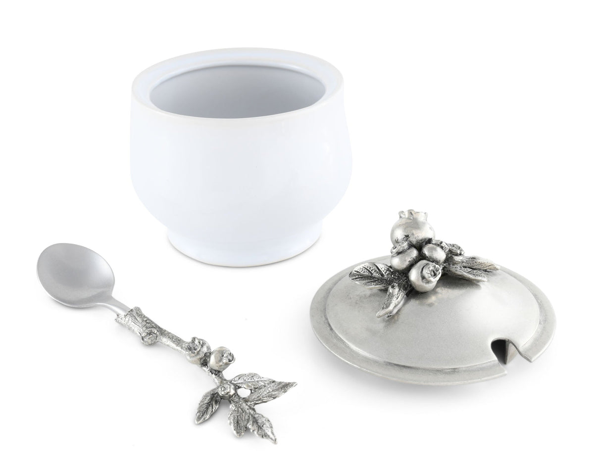 Vagabond House Farmer&#39;s Market Blueberry Sugar Bowl and Spoon