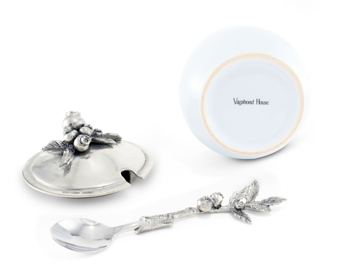 Vagabond House Farmer&#39;s Market Blueberry Sugar Bowl and Spoon