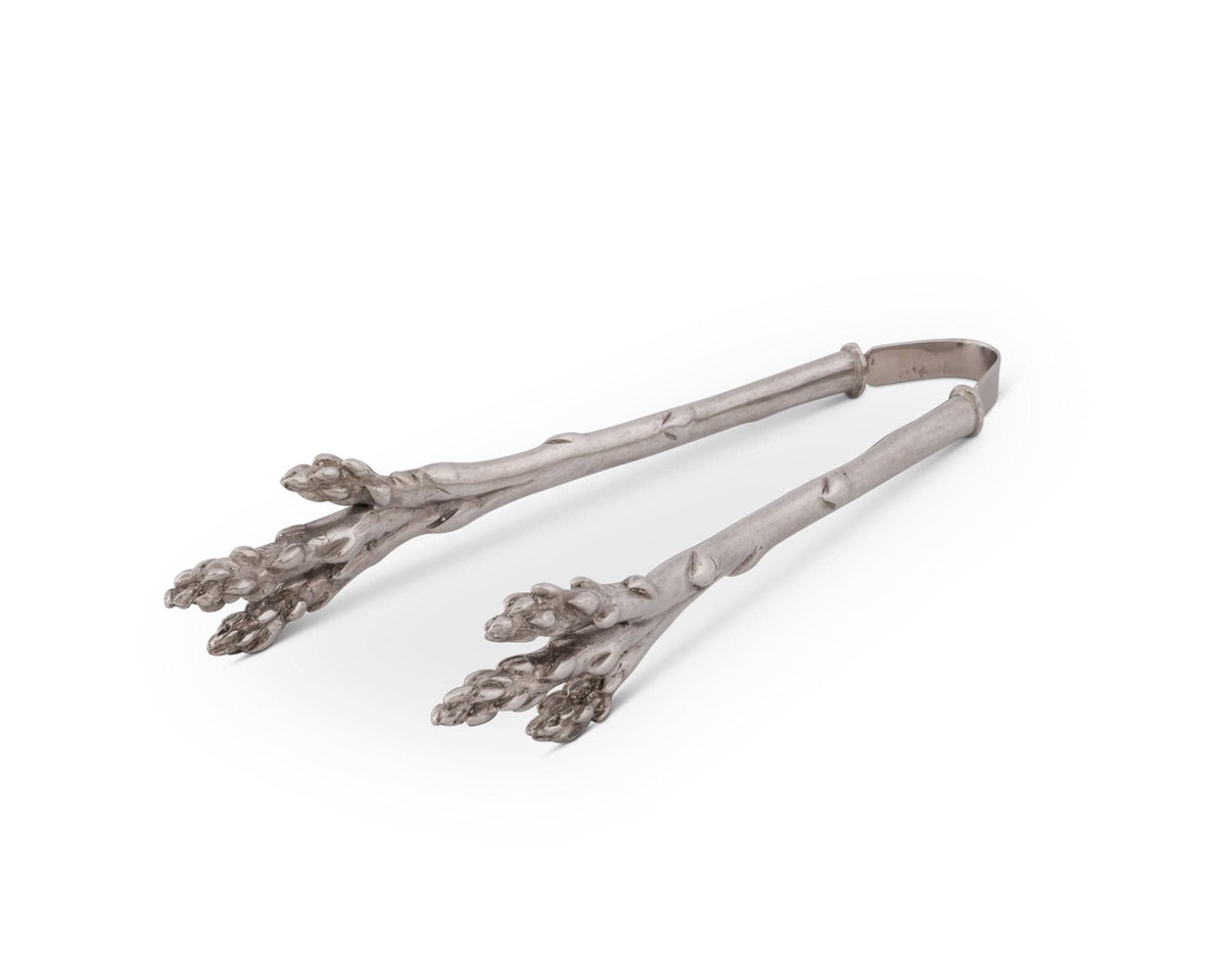 Vagabond House Farmer&#39;s Market Pewter Asparagus Pattern Tongs