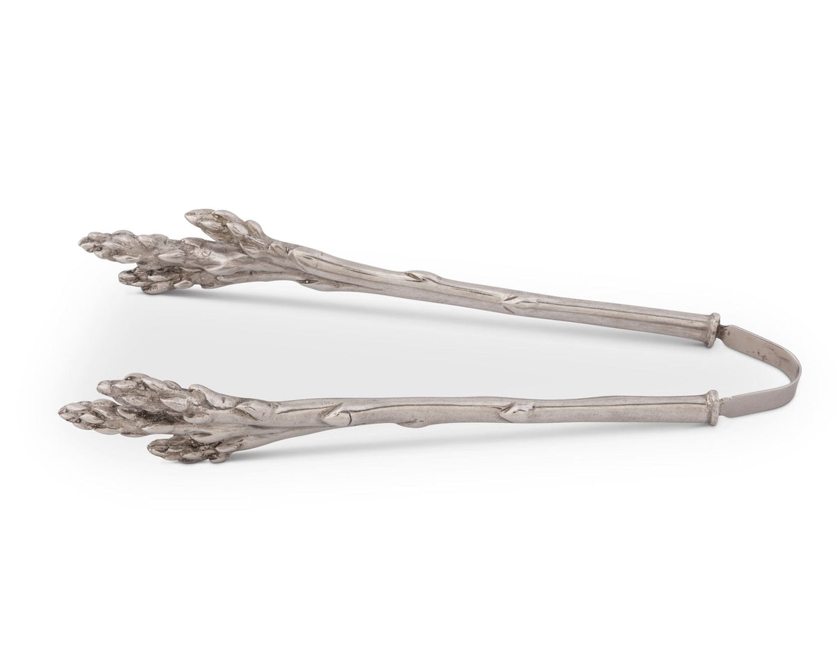 Vagabond House Farmer&#39;s Market Pewter Asparagus Pattern Tongs