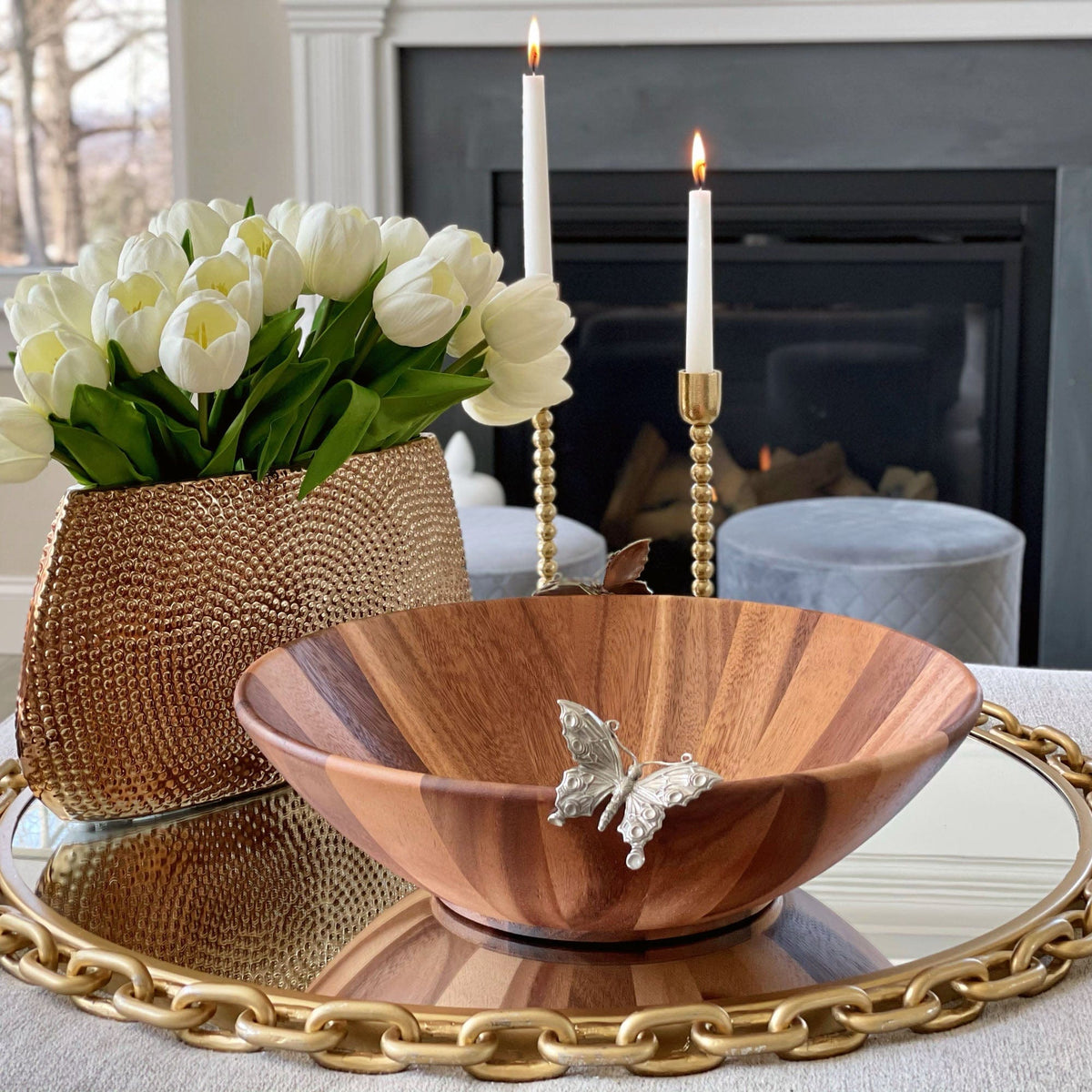 Vagabond House Garden Friends Butterfly Salad Bowl