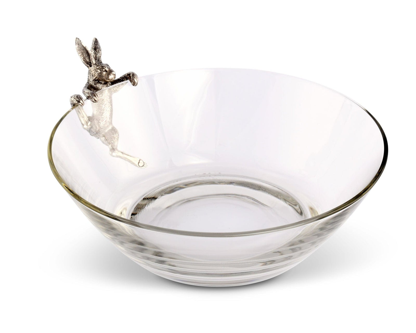 Vagabond House Garden Friends Climbing Bunny Glass Serving / Salad Bowl